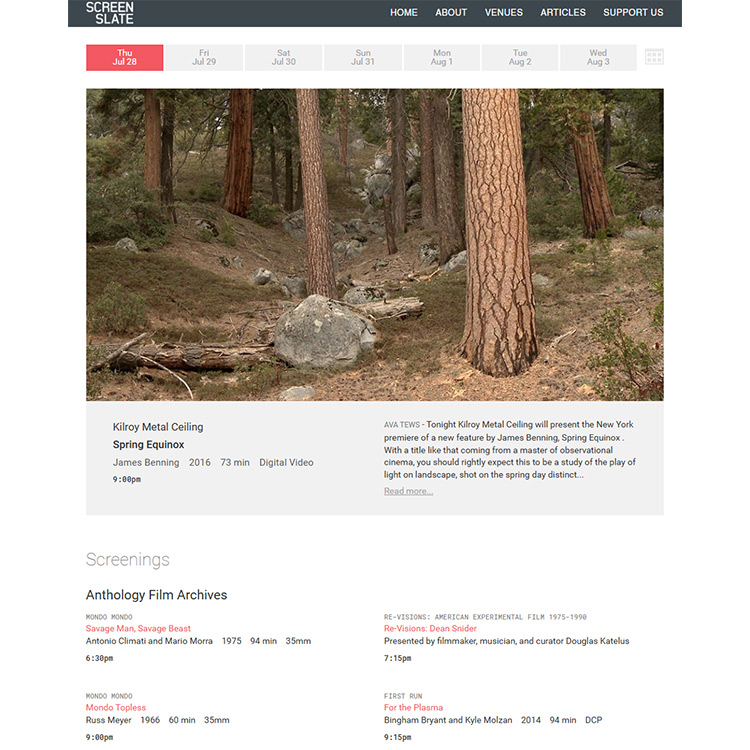 2016: Screen Slate gets real developers, a website with listings that aren't just typed into a Wordpress post, and builds an incredible roster of new contributors