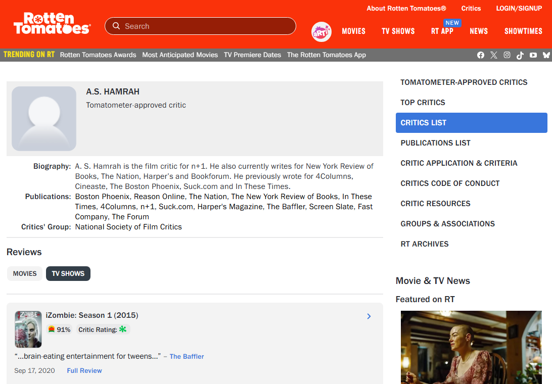 Hamrah TOmatometer